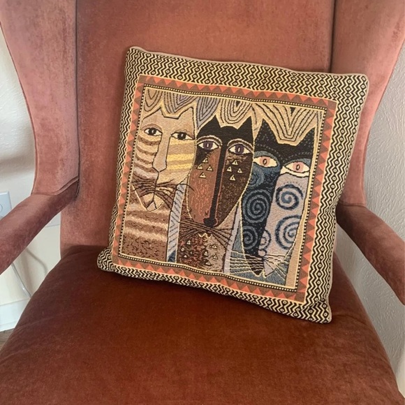 Laurel Burch Cat Throw Pillows Set of 2 - Picture 2 of 4